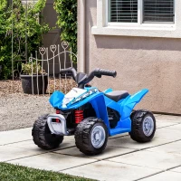 AIYAPLAY Quad Elettrico per Bambini 18-36 Mesi con Luci LED, Clacson e Pedali, 65.5x38.5x43.5 cm, Blu(m-10)