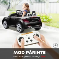 AIYAPLAY Mașină Electrică pentru Copii cu Licență Mercedes SLC 300, Telecomandă, din PP și Metal, 107x62.5x44 cm, Neagră(m-5)