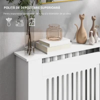 HOMCOM Copertă de Ventilație, Copertă de Căldură, 78 x 19 x 81 cm, Copertă de Căldură pentru Dormitor, Sufragerie, MDF, Alb(m-7)