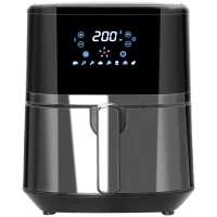 HOMCOM 4.5L Air Fryer, 8-in-1 Digital Air Fryer Oven with Rapid Air Circulation, Temp Control & Timer, Non-stick Basket, Oil-Free Cook, 1500W, Black(m-10)