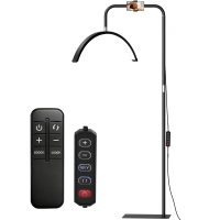 HOMCOM Lampadaire LED demi-lune rotative 350°, lampadaire sur pied salon dimmable 36 W, 7 températures de couleur, noir