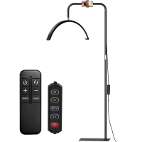 HOMCOM Lampadaire LED demi-lune rotative 350°, lampadaire sur pied salon dimmable 36 W, 7 températures de couleur, noir(m-1)