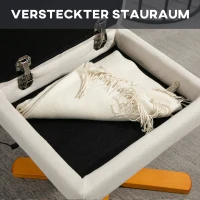 HOMCOM Massagestoel met Ligfunctie en Voetenbank, 145° Kantelhoek, Polyester, 80 x 86 x 99 cm, Crèmewit(m-6)