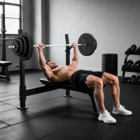 HOMCOM Set Bilanciere e Dischi da 70 kg totali con 8 Pesi, Regolabile e Antiscivolo, Nero(m-10)