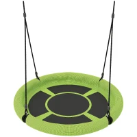 AIYAPLAY Nestschaukel, Runde Gartenschaukel, 150 kg belastbar, höhenverstellbar, Grün(m-1)