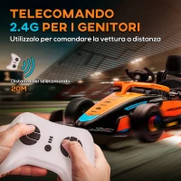 AIYAPLAY Macchina Elettrica per Bambini 3-5 Anni con Licenza McLaren, Telecomando e Clacson, 115x67x50 cm, Arancione(m-5)