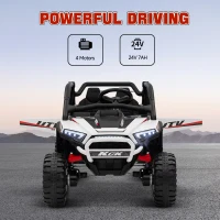AIYAPLAY 2 Seater 24V 7AH Ride on Truck, Battery Powered Electric Ride On Car w/ Remote, Suspension, 3 Speeds, White(m-6)