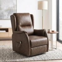 HOMCOM Power Lift Recliner Chair, Dual Motor Electric Lift Chair for Elderly with Remote Control, Brown(m-8)