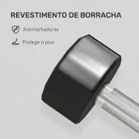 SPORTNOW Set de 2 Halteres Dodecagonais 2 x 8 kg em Metal Revestido a Borracha para Treino em Casa e Ginásio Preto(m-5)