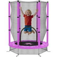 AIYAPLAY Kindertrampolin mit Sicherheitsnetz, für den Innen- und Außenbereich, 3-6 Jahre, Violett(m-12)