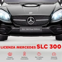 AIYAPLAY Macchina Elettrica per Bambini Licenza Mercedes SLC 300 con Telecomando, in PP e Metallo, 107x62.5x44 cm, Nero(m-4)