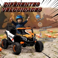 AIYAPLAY Carro Elétrico para Crianças 12V com 2 Motores Controlo Remoto 2,4G Velocidade até 7 km/h e USB 96x61x56 cm Laranja(m-6)