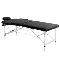 HOMCOM Table de massage pliable portable + housse de transport charge max. 225 Kg hauteur réglable 210 x 90 cm noir(m-12)