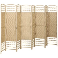 HOMCOM Paravent intérieur en bois séparateur de pièce cloison pliable 8 panneaux 320 x 170 cm bois naturel(m-1)