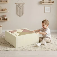 AIYAPLAY Parcours motricité bébé 9PCS avec piscine à balles, module en mousse souple avec housse en velours côtelé, multicolore(m-15)