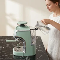 HOMCOM 15 Bar Coffee Machine, with Adjustable Grind, Steamer and Accessories - Light Green(m-10)