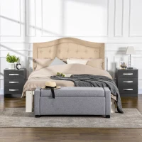 HOMCOM Set 2 Comodini Moderni con 3 Cassetti per Camera da Letto e Soggiorno in Truciolato, 40x36x56 cm, Grigio(m-2)
