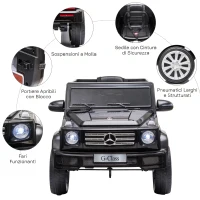 HOMCOM Macchina Elettrica per Bambini 3-8 Anni, 3-5km/h, con Telecomando, Cruscotto, Cintura, Musica e Fari LED, Nero(m-7)