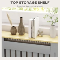 HOMCOM Cubier pentru Radiator din MDF pentru Living Dormitor Hol 78x19x83 cm Gri și Stejar(m-6)