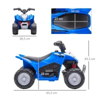 AIYAPLAY Quad Elettrico per Bambini 18-36 Mesi con Luci LED, Clacson e Pedali, 65.5x38.5x43.5 cm, Blu(m-3)