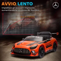 AIYAPLAY Auto Elettrica Bambini 3-8 Anni Mercedes-AMG 12V con Telecomando, Luci LED, Rotelle di Trasporto, Arancione(m-6)