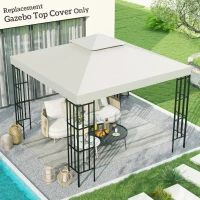 Outsunny 3 x 3 m Replacement Gazebo Canopy - Cream White(m-2)