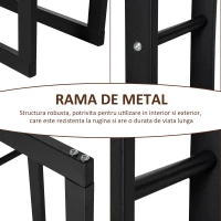 HOMCOM Suport Lemne pentru Interior și Exterior din Țevi de Fier, Capacitate 100 kg, 60x25x100 cm(m-6)
