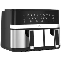HOMCOM 8.5L Dual Basket Air Fryer, with Sync and Multi-Menu Cooking(m-11)