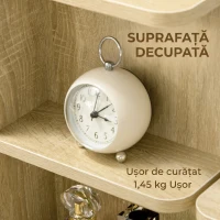 HOMCOM Masă de machiaj cu oglindă, masă de toaletă, scaun, 4 sertare și 4 rafturi, culoare lemn(m-8)