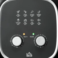 HOMCOM 6.5L Family Size Air Fryer Oven with Rapid Air Circulation and Recipes, Airfryer for Oil Free with Adjustable Temperature, 60-Minute Timer and Non-stick Basket, 1350W, Grey(m-18)