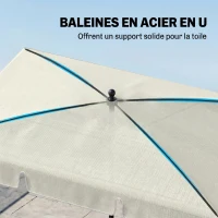 Outsunny Parasol de jardin Parasol droit rectangulaire inclinable alu métal polyester haute densité 2 x 1,3 m beige clair(m-5)
