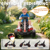AIYAPLAY Gokart met Pedalen, Tretauto voor Kinderen met Rem, Antislip Wielen, Metaalframe, 3-6 jaar, Rood(m-5)