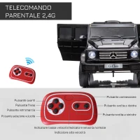 HOMCOM Macchina Elettrica per Bambini 3-8 Anni, 3-5km/h, con Telecomando, Cruscotto, Cintura, Musica e Fari LED, Nero(m-6)
