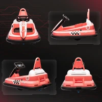 HOMCOM 6V Electric Kids Bumper Car, 6V Spin Waltz Car, with Music, Horn, Lights - Pink(m-8)