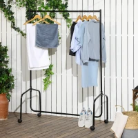 HOMCOM Kleiderständer Kleiderwagen Wäscheständer Rollgarderobe Garderobenständer (120 x 60 x 170 cm)(m-10)