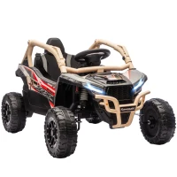 AIYAPLAY Voiture électrique enfant UTV KAWASAKI TERYX KRX 1000 12 V à 2 moteurs 25 W télécommande 2,4 Ghz 100 x 64 x 56 cm jaune(m-11)