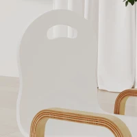AIYAPLAY Holzstuhl-Set für Kinder, rutschfeste Fußpads, 3-9 Jahre, höhenverstellbar, Weiß(m-9)