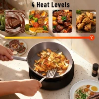 HOMCOM Electric Ceramic Hob with Grill Plate, Multifunctional 36cm Plug in Electric Hob with 4 Heat Levels for All Type Pot(m-6)