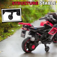 AIYAPLAY Moto électrique enfants 6 V, voiture électrique enfants avec roues d'entraînement, effets lumineux et sonores, rouge(m-5)