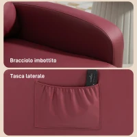 HOMCOM Poltrona Relax Massaggiante con Telecomando e 8 Programmi, Reclinazione e Poggiapiedi, Rosso(m-8)