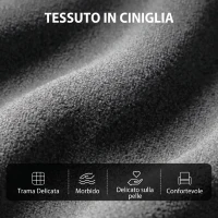 HOMCOM Poltrona Massaggiante e Reclinabile a 160° con Poggiapiedi e Telecomando, 66x91x108 cm, in Ciniglia Grigio Scuro(m-7)