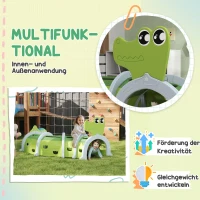 AIYAPLAY Krokodil Speeltunnel, Flexibele Vorm, Robuust, voor Kinderen 3-6 Jaar, 194 x 88 x 92 cm, Groen(m-4)