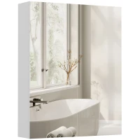 HOMCOM Bademöbel Spiegelschrank Badeschrank Hängeschrank Badezimmer Spiegel Schrank (60 x 15 x 75 cm)(m-12)