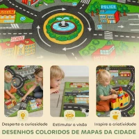 AIYAPLAY Tapete Infantil Estrada de Cidade 200x150 cm Tapete Educativo Antiderrapante para Bebés Multicor(m-5)