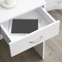 HOMCOM Compact Computer Desk, Study Table with Drawer and Storage Compartment, Writing Workstation, White(m-9)