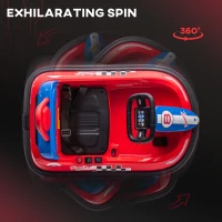 HOMCOM 6V Electric Kids Bumper Car, 6V Spin Waltz Car, with Music, Horn, Lights - Red(m-4)