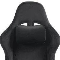 HOMCOM Silla Gaming Ergonómica con Masaje y Cojín Lumbar Calefactable, Sillón Gaming Reclinable en Lino, Reposabrazos 4D, Negro(m-10)