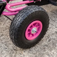 AIYAPLAY Pedal-Gokart für Kinder, höhenverstellbarer Sitz, EVA-Räder, Bremse, Kupplung, 3-8 Jahre, Rosa(m-9)