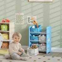 AIYAPLAY Estante para Brinquedos com 6 Caixas de Tecido não Tecido Amovíveis Organizador de Brinquedos para 43x30x60 cm Azul(m-3)