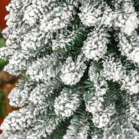 HOMCOM Brad de Crăciun înzăpezit cu 3 secțiuni și 490 de ramuri din metal și plastic, 54x54x210 cm, verde(m-9)